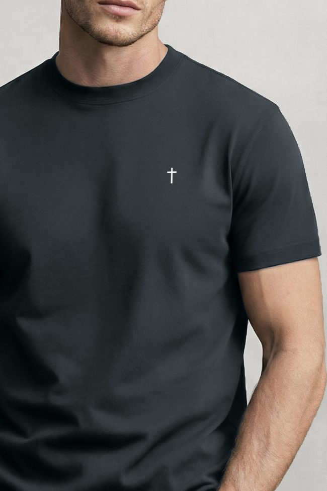 Cross Minimal, Ανδρική Μπλούζα T-Shirt σε Iron Grey Χρώμα
