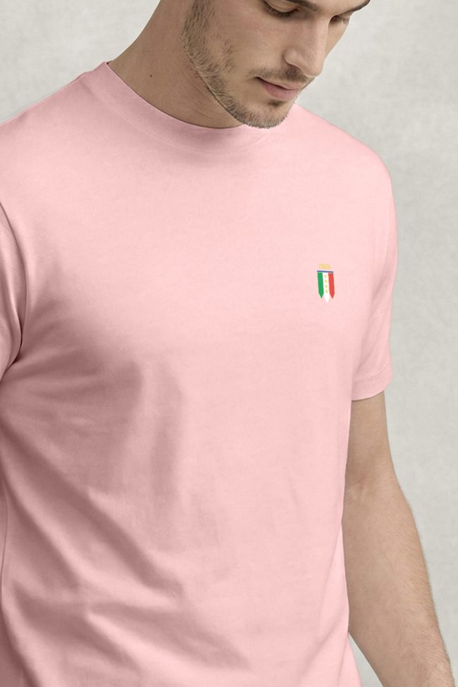 Italia Shield, Ανδρική Μπλούζα T-Shirt σε Ροζ Χρώμα
