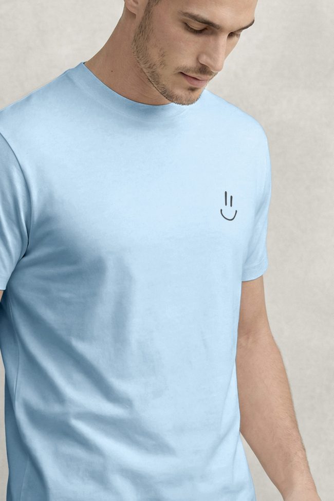 Smiley Face, Μπλούζα T-Shirt σε Γαλάζιο Χρώμα