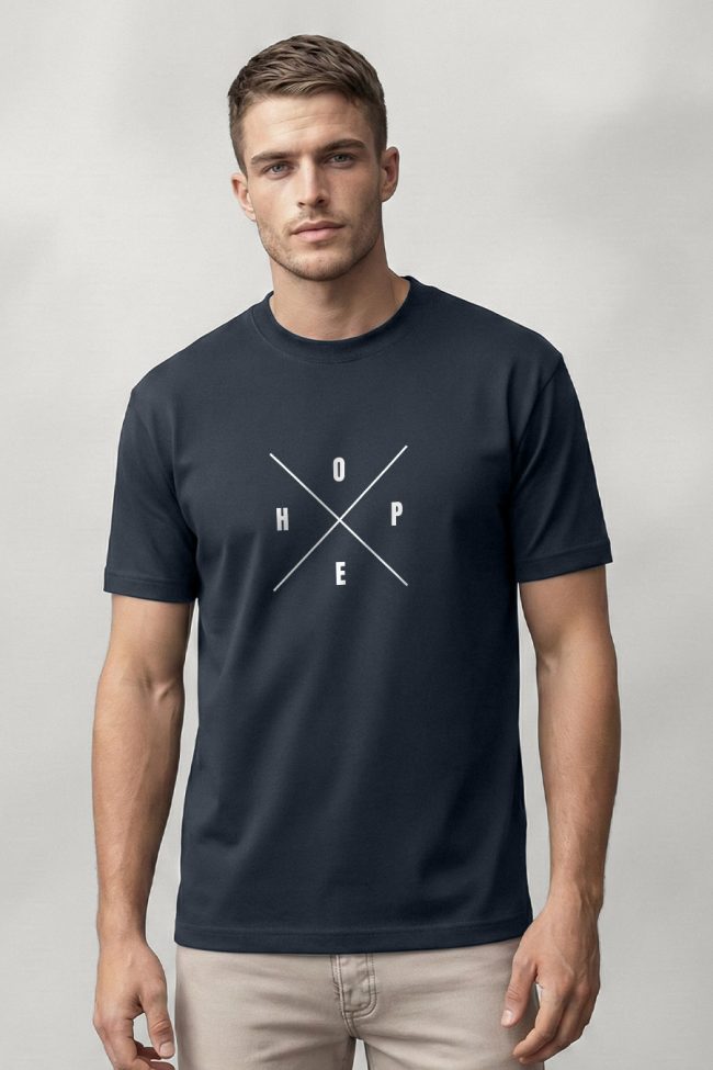 Hope Lines, Ανδρική Μπλούζα T-Shirt σε Μπλε Χρώμα