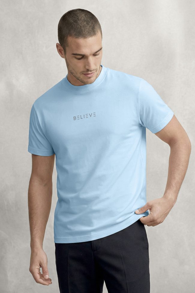 Believe Lines, Graphic T-Shirt σε Γαλάζιο Χρώμα