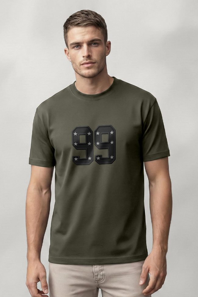 Stars 99 , Casual Μπλούζα T-Shirt σε Χακί Χρώμα