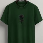 Black Rose, Heavy Cotton T-Shirt σε Πράσινο Χρώμα