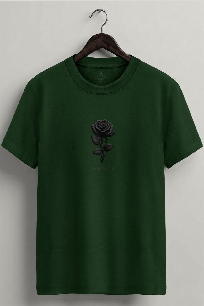 Black Rose, Heavy Cotton T-Shirt σε Πράσινο Χρώμα
