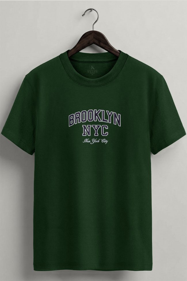Brooklyn District, T-Shirt Μπλούζα με Σχέδιο σε Πράσινο Χρώμα