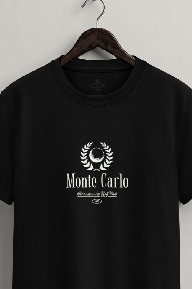 Monte Carlo Legacy, T-Shirt Μπλούζα με Σχέδιο σε Μαύρο Χρώμα