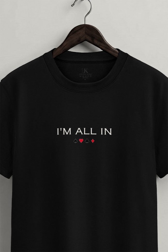 All In, T-Shirt Μπλούζα με Σχέδιο σε Μαύρο Χρώμα
