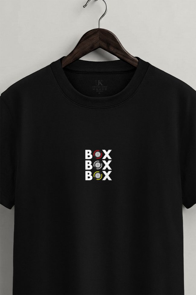 Box Box Box, Heavy Cotton T-Shirt σε Μαύρο Χρώμα