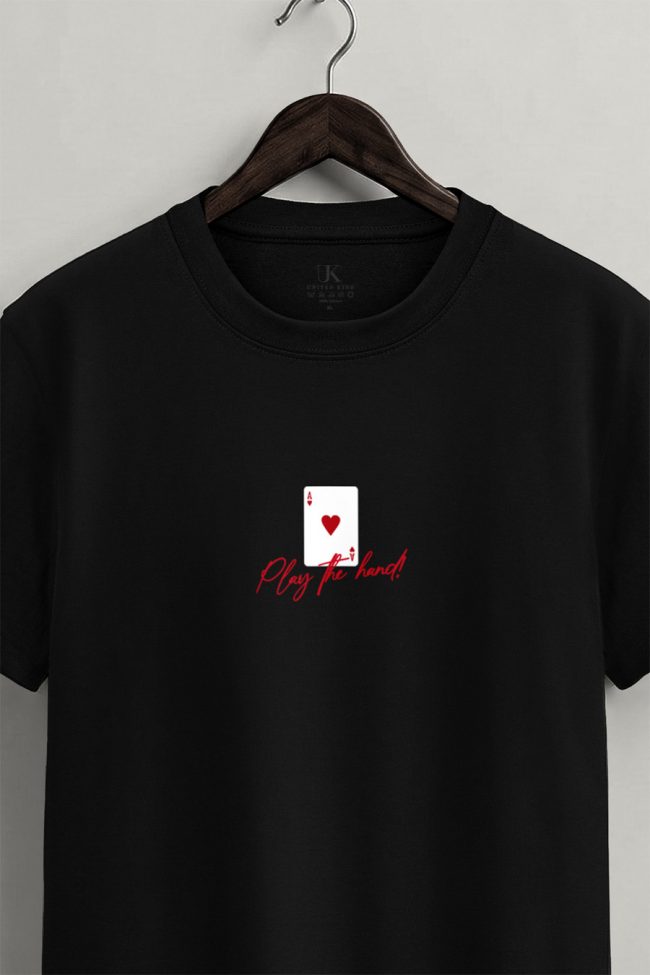 Play the Hand, Ανδρική Μπλούζα T-Shirt σε Μαύρο Χρώμα