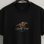 Riding Club, Μπλούζα T-Shirt σε Μαύρο Χρώμα