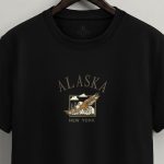 Alaska Eagle, T-Shirt Μπλούζα με Σχέδιο σε Μαύρο Χρώμα