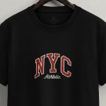 New York Athletic, T-Shirt Μπλούζα με Σχέδιο σε Μαύρο Χρώμα