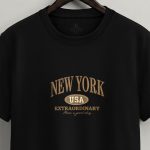 New York Extraordinary, T-Shirt Μπλούζα με Σχέδιο σε Μαύρο Χρώμα