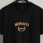 Monaco Royal, T-Shirt Μπλούζα με Σχέδιο σε Μαύρο Χρώμα