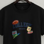 College League, T-Shirt Μπλούζα με Σχέδιο σε Μαύρο Χρώμα