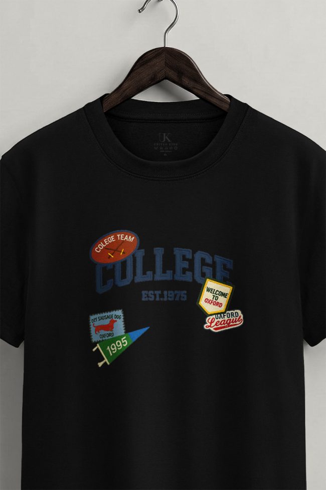 College League, T-Shirt Μπλούζα με Σχέδιο σε Μαύρο Χρώμα