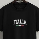 Italia Classic, Μπλούζα T-Shirt σε Μαύρο Χρώμα