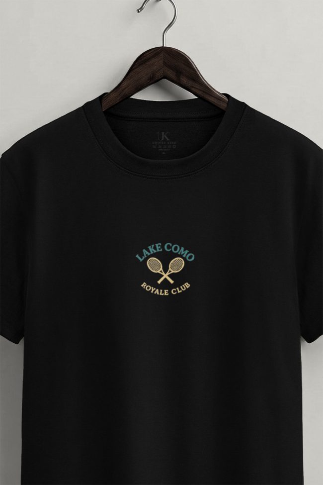 Lake Como Tennis Club Centered, Μπλούζα T-Shirt σε Μαύρο Χρώμα