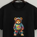 Neon Teddy, Graphic T-Shirt σε Μαύρο Χρώμα