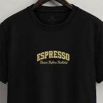 Espresso First, Graphic T-Shirt σε Μαύρο Χρώμα