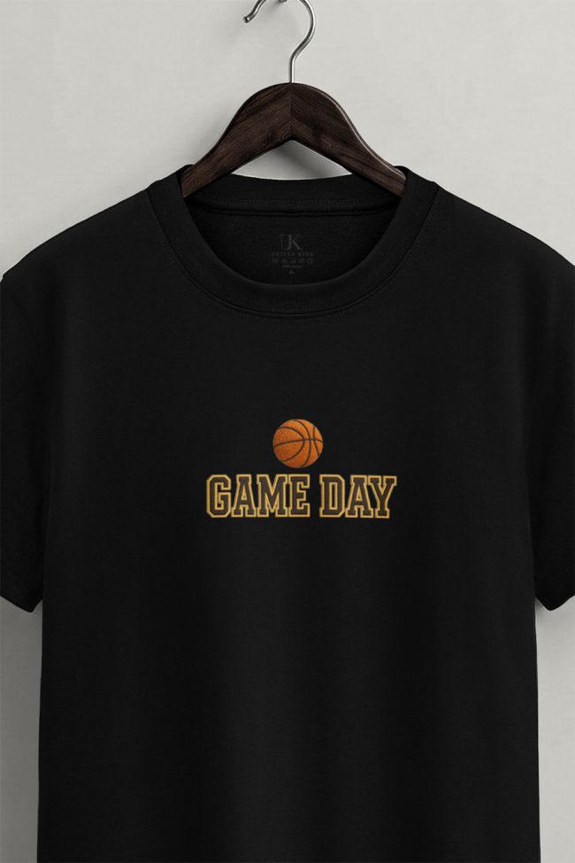 Game Day Basket, Graphic T-Shirt σε Μαύρο Χρώμα