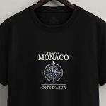 Monaco Compass, T-Shirt Μπλούζα με Σχέδιο σε Μαύρο Χρώμα