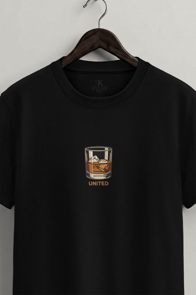 Whiskey, Heavy Cotton T-Shirt σε Μαύρο Χρώμα