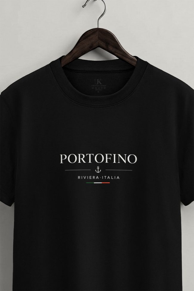 Portofino, Heavy Cotton T-Shirt σε Μαύρο Χρώμα