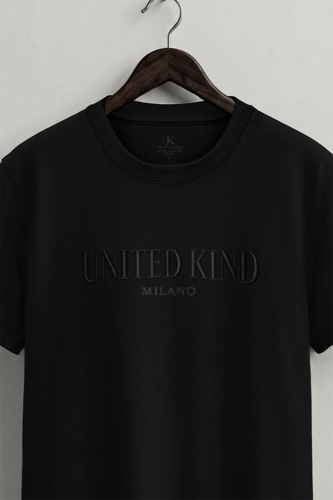 United Kind Milano, Heavy Cotton T-Shirt σε Μαύρο Χρώμα