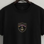Monaco Shield, Heavy Cotton T-Shirt σε Μαύρο Χρώμα