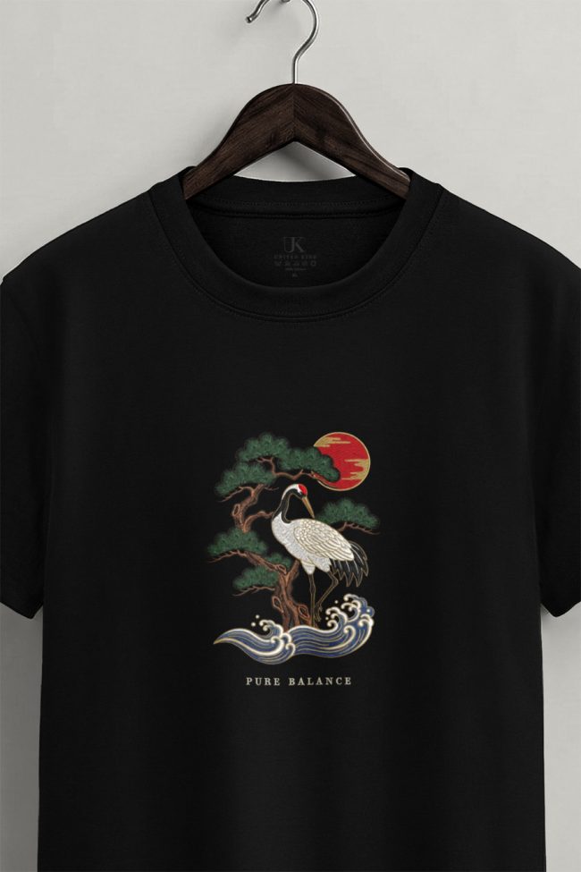 Pure Balance, Heavy Cotton T-Shirt σε Μαύρο Χρώμα