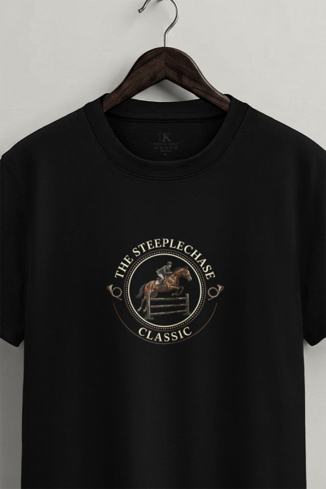 Steeplechase Classic, Ανδρική Μπλούζα T-Shirt σε Μαύρο Χρώμα