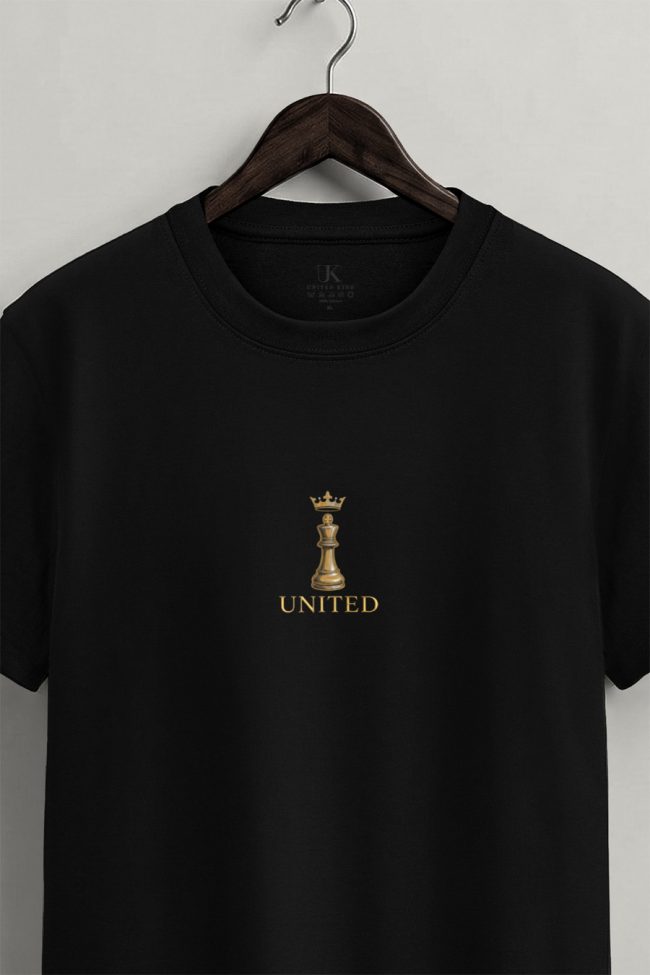 United Chess King, Ανδρική Μπλούζα T-Shirt σε Μαύρο Χρώμα