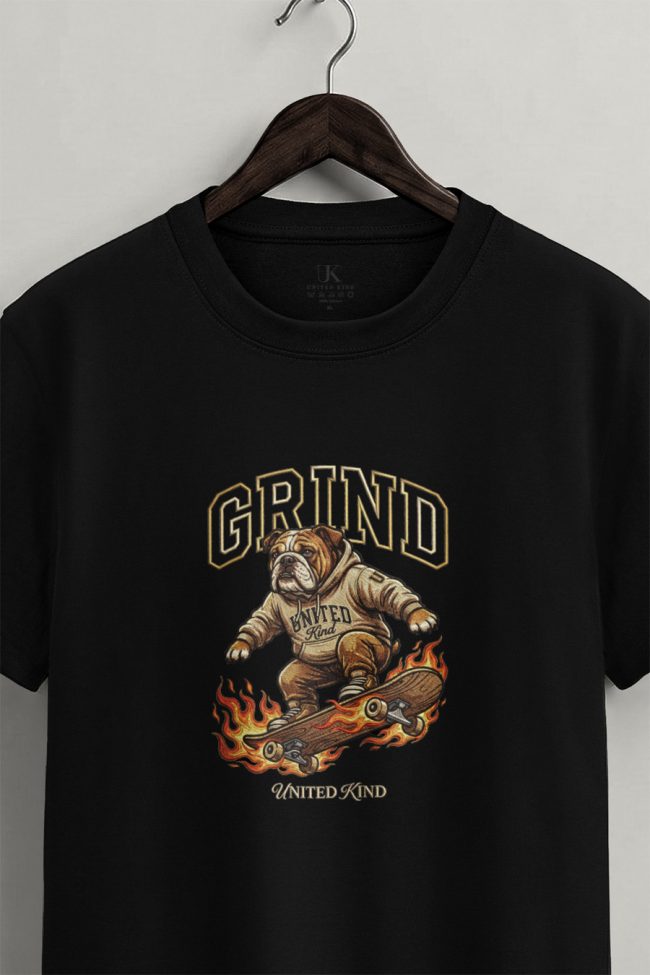 Grind Bulldog, Μπλούζα T-Shirt σε Μαύρο Χρώμα