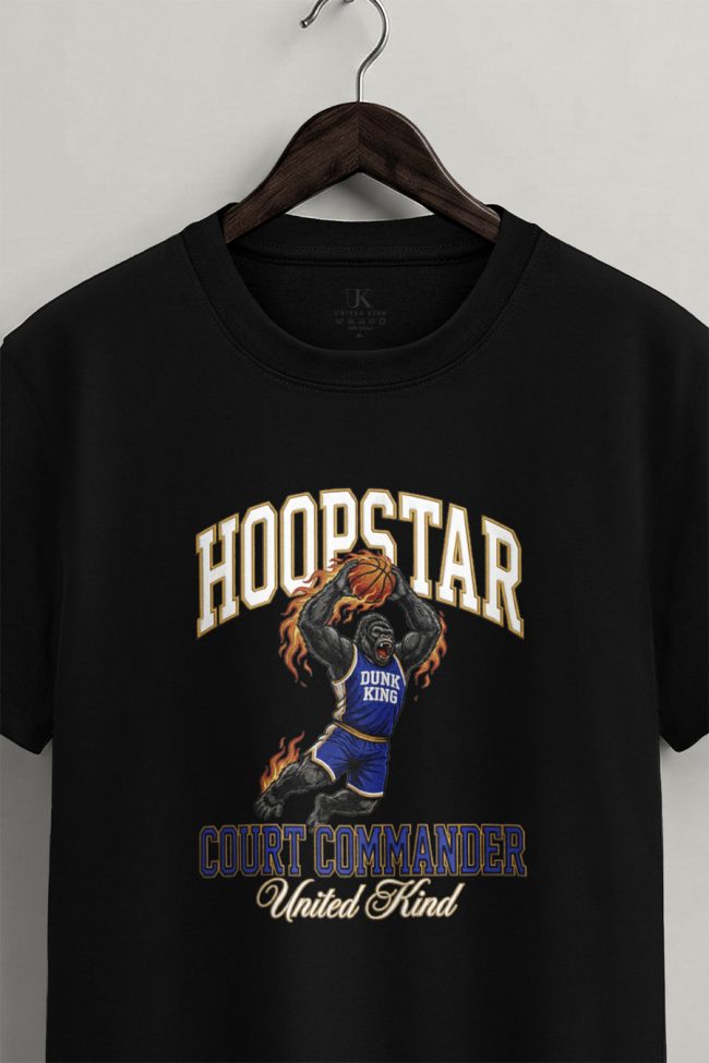 Hoopstar Gorilla, Casual Μπλούζα T-Shirt σε Μαύρο Χρώμα