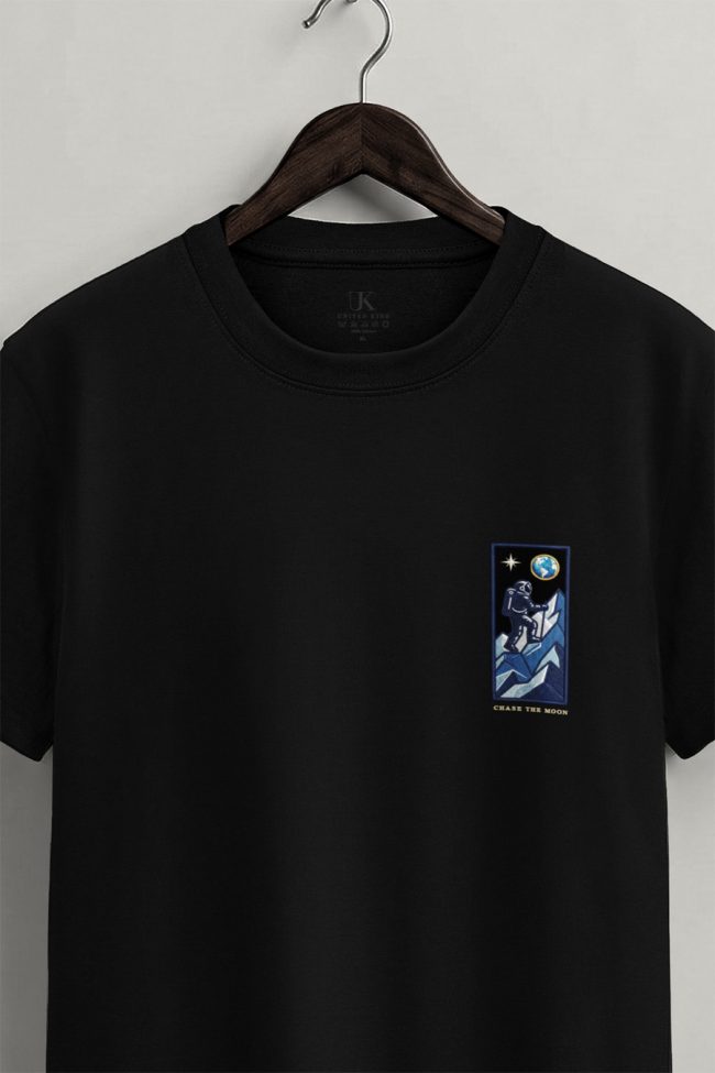 Chase The Moon, Μπλούζα T-Shirt σε Μαύρο Χρώμα