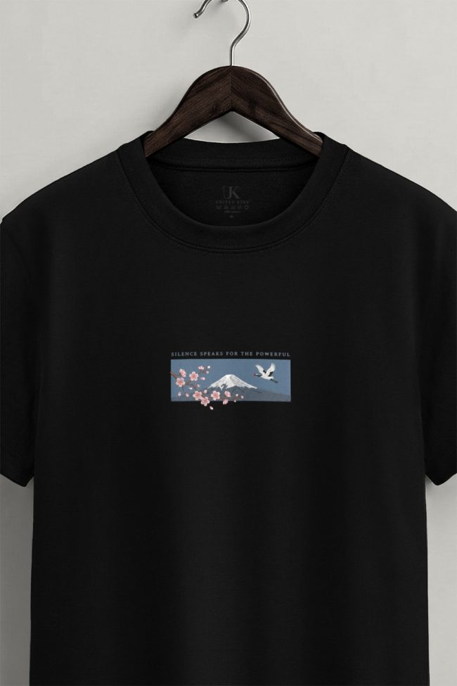 Silence Speaks, Μπλούζα T-Shirt σε Μαύρο Χρώμα