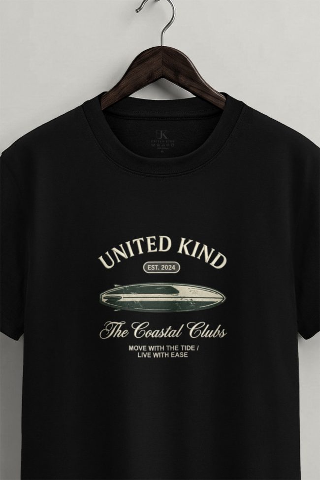 Surf Club, Μπλούζα T-Shirt σε Μαύρο Χρώμα