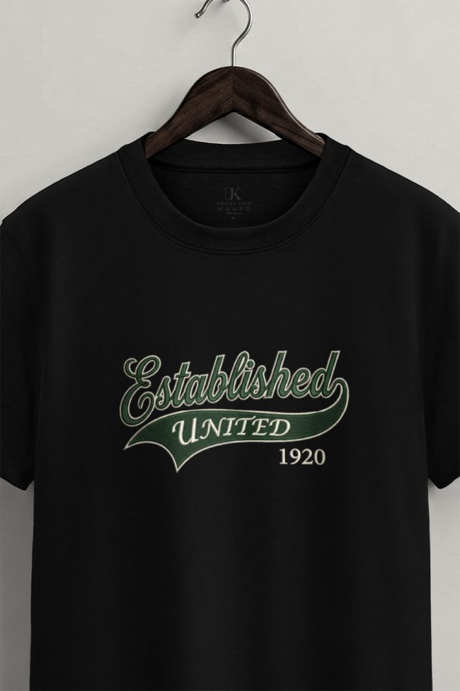 United Established, T-Shirt Μπλούζα με Σχέδιο σε Μαύρο Χρώμα