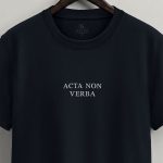 Acta Non Verba, Heavy Cotton T-Shirt σε Μπλε Χρώμα