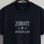 Zermatt Switzerland, T-Shirt Μπλούζα με Σχέδιο σε Μπλε Χρώμα