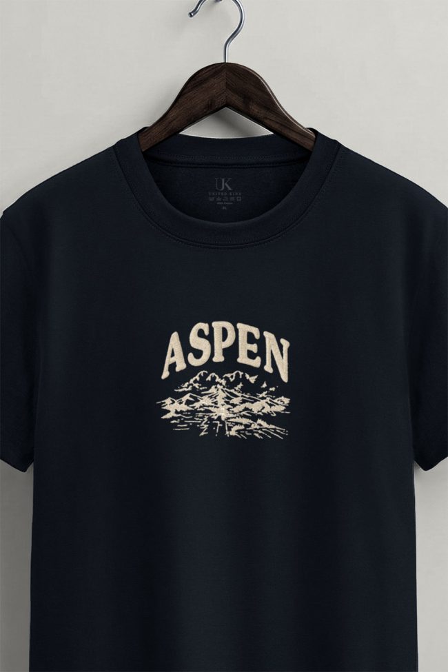 Aspen, T-Shirt Μπλούζα με Σχέδιο σε Μπλε Χρώμα