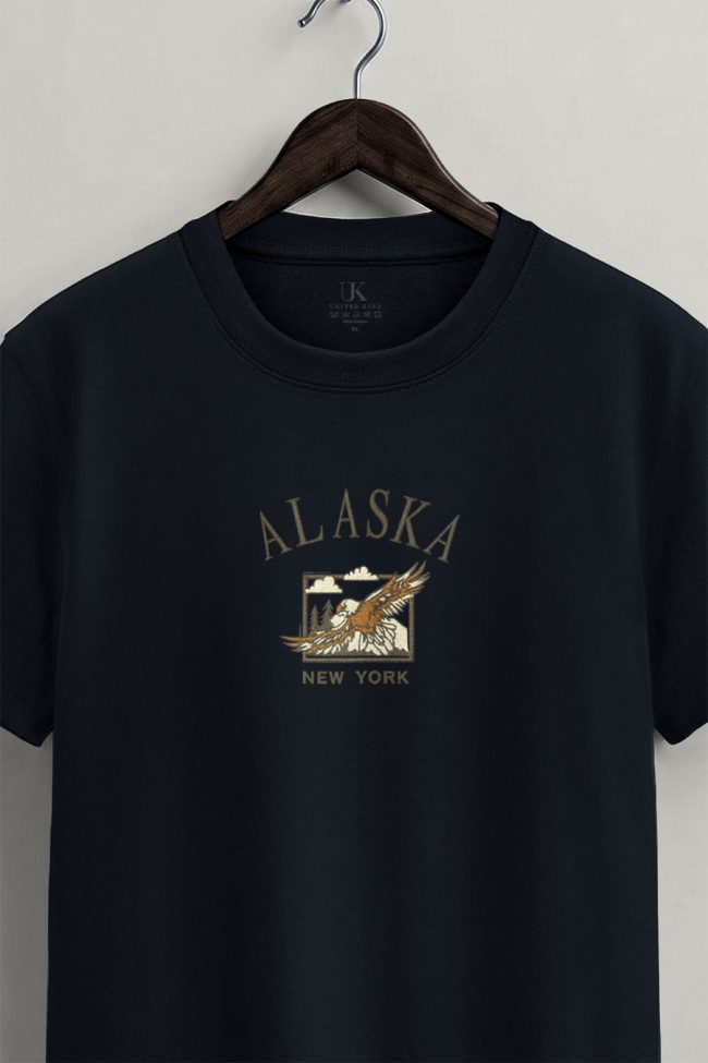 Alaska Eagle, T-Shirt Μπλούζα με Σχέδιο σε Μπλε Χρώμα