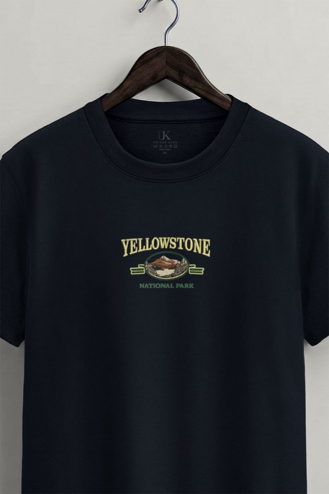 Yellowstone Park, T-Shirt Μπλούζα με Σχέδιο σε Μπλε Χρώμα