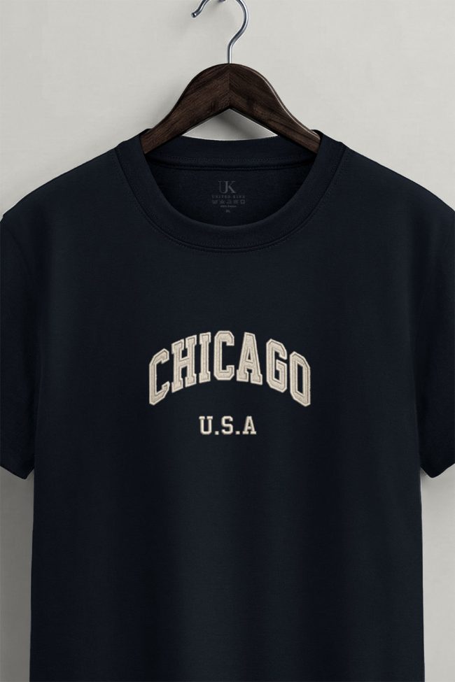 Chicago State, T-Shirt Μπλούζα με Σχέδιο σε Μπλε Χρώμα