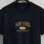 New York Extraordinary, T-Shirt Μπλούζα με Σχέδιο σε Μπλε Χρώμα