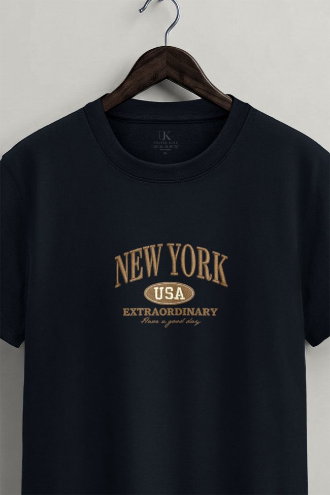 New York Extraordinary, T-Shirt Μπλούζα με Σχέδιο σε Μπλε Χρώμα