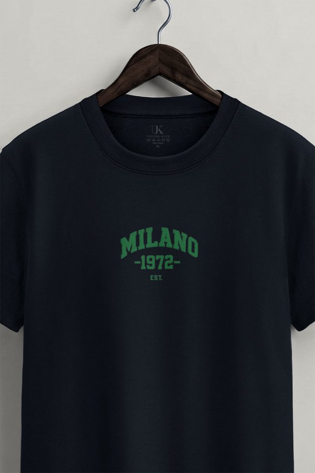 Milano 1972, T-Shirt Μπλούζα με Σχέδιο σε Μπλε Χρώμα
