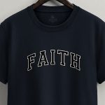 Oldschool Faith, T-Shirt Μπλούζα με Σχέδιο σε Μπλε Χρώμα