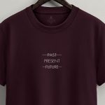 Present, Heavy Cotton T-Shirt σε Μπορντώ Χρώμα
